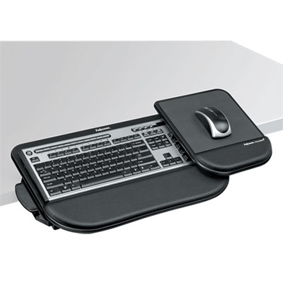 Fellowes Tilt 'n Slide Keyboard Manager With Comfort Glide, 19.5w X 11.5d, Black (8060201)