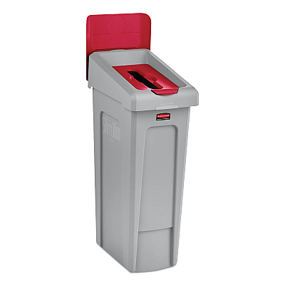 Rubbermaid Commercial Slim Jim Paper Recycling Top, 16.5 x 8 x 0.5, Red (RCP2007194)