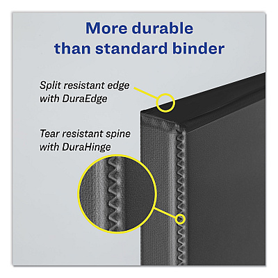 Avery Durable View Binder with DuraHinge and Slant Rings, 3 Rings, 1" Capacity, 11 x 8.5, Bright Green (AVE34153EA)