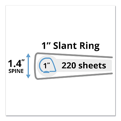 Avery Durable View Binder with DuraHinge and Slant Rings, 3 Rings, 1" Capacity, 11 x 8.5, Bright Green (AVE34153EA)