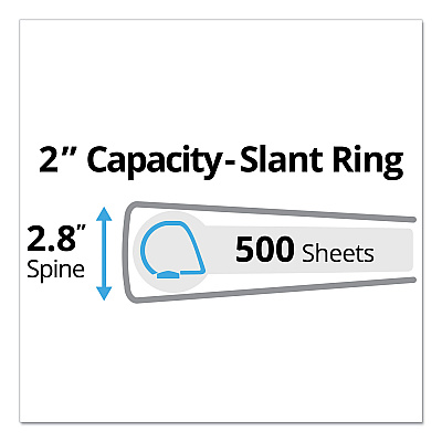 Avery Durable Non-View Binder with DuraHinge and Slant Rings, 3 Rings, 2" Capacity, 11 x 8.5, Black (AVE27550)
