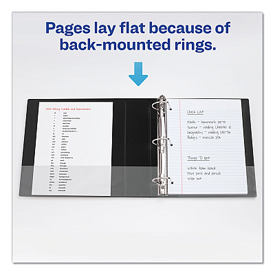 Avery Durable Non-View Binder with DuraHinge and Slant Rings, 3 Rings, 2" Capacity, 11 x 8.5, Black (AVE27550)