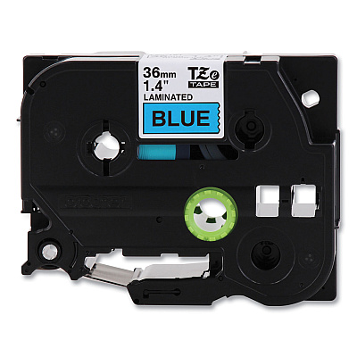 Brother TZe Standard Adhesive Laminated Labeling Tape, 1.4" x 26.2 ft, Black on Blue (TZE561CS)