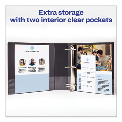 Avery Economy Non-View Binder with Round Rings, 3 Rings, 3" Capacity, 11 x 8.5, Blue, (4600) (AVE04600)