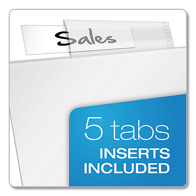 Cardinal Poly Ring Binder Pockets, 8.5 x 11, Clear, 5/Pack (CRD84010)