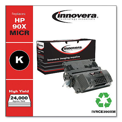 Innovera Remanufactured Black High-Yield MICR Toner, Replacement for 90XM (IVRCE390XM), 24,000 Page-Yield