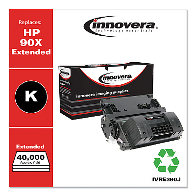 Innovera Remanufactured Black Extended-Yield Toner, Replacement for 90X (CE390XJ), 40,000 Page-Yield (IVRE390J)