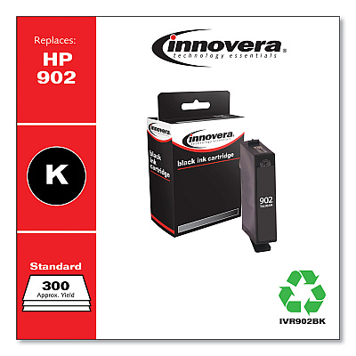 Innovera Remanufactured Black Ink, Replacement for 902 (T6L98AN), 300 Page-Yield (IVR902BK)