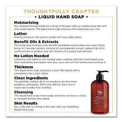 Soapbox Hand Soap, Vanilla and Lily Blossom Scent, 12 oz, 3/Box (SBX00679BX)