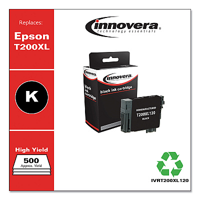 Innovera Remanufactured Black High-Yield Ink, Replacement for T200XL (IVRT200XL120), 500 Page-Yield
