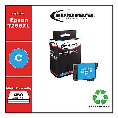 Innovera Remanufactured Cyan High-Yield Ink, Replacement for T288XL (IVRT288XL220), 450 Page-Yield