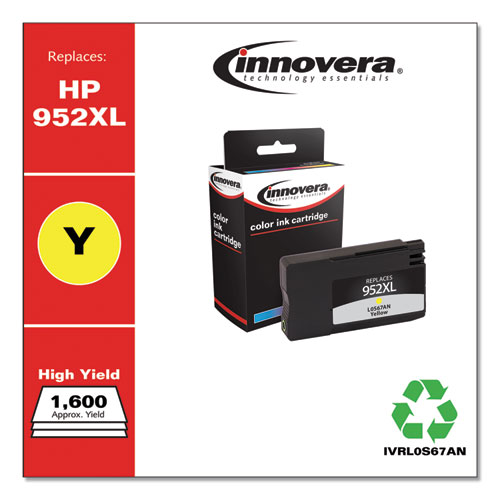 Innovera Remanufactured Yellow High-Yield Ink, Replacement for 952XL (L0S67AN), 1,600 Page-Yield