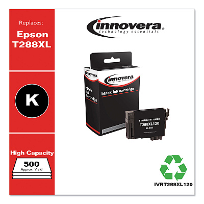 Innovera Remanufactured Black High-Yield Ink, Replacement for T288XL (IVRT288XL120), 500 Page-Yield