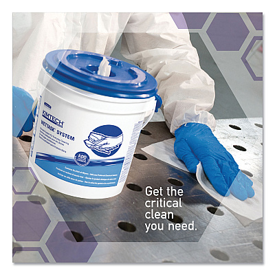 WypAll Power Clean Wipers for Disinfectants, Sanitizers,Solvents WetTask Customizable Wet Wipe System, 140/Roll, 6 Rolls/1 Bucket/CT (KCC0621102)