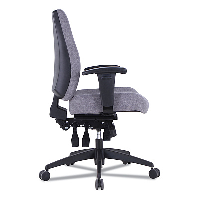 Alera Wrigley Series 24/7 High Performance Mid-Back Multifunction Task Chair, Supports Up to 275 lb, Gray, Black Base (ALEHPT4241)