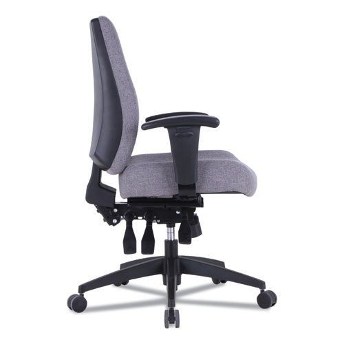 Alera Wrigley Series 24/7 High Performance Mid-Back Multifunction Task Chair, Supports Up to 275 lb, Gray, Black Base (HPT4241)