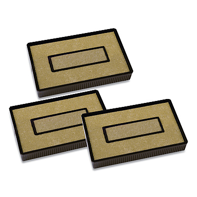 Offistamp Un-Inked Replacement Pad for Self-Inking Stamps, Two-Color, Compatible with All Ink Colors, 1.88" x 1.13", 3/Pack (MKG034515)