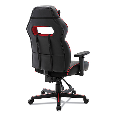 Alera Racing Style Ergonomic Gaming Chair, Supports 275 lb, 15.91" to 19.8" Seat Height, Black/Red Trim Seat/Back, Black/Red Base (ALEGM4136)