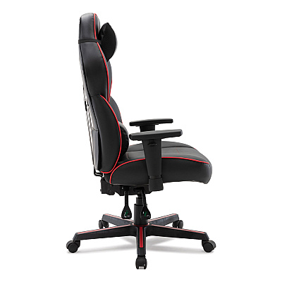 Alera Racing Style Ergonomic Gaming Chair, Supports 275 lb, 15.91" to 19.8" Seat Height, Black/Red Trim Seat/Back, Black/Red Base (ALEGM4136)