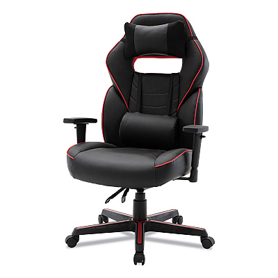 Alera Racing Style Ergonomic Gaming Chair, Supports 275 lb, 15.91" to 19.8" Seat Height, Black/Red Trim Seat/Back, Black/Red Base (ALEGM4136)