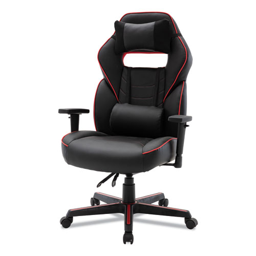 Alera Racing Style Ergonomic Gaming Chair, Supports 275 lb, 15.91" to 19.8" Seat Height, Black/Red Trim Seat/Back, Black/Red Base (GM4136)
