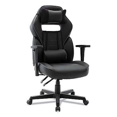 Alera Racing Style Ergonomic Gaming Chair, Supports 275 lb, 15.91" to 19.8" Seat Height, Black/Gray Trim Seat/Back, Black/Gray Base (ALEGM4146)