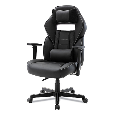 Alera Racing Style Ergonomic Gaming Chair, Supports 275 lb, 15.91" to 19.8" Seat Height, Black/Gray Trim Seat/Back, Black/Gray Base (ALEGM4146)