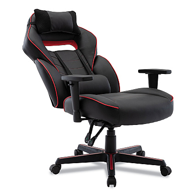 Alera Racing Style Ergonomic Gaming Chair, Supports 275 lb, 15.91" to 19.8" Seat Height, Black/Red Trim Seat/Back, Black/Red Base (ALEGM4136)