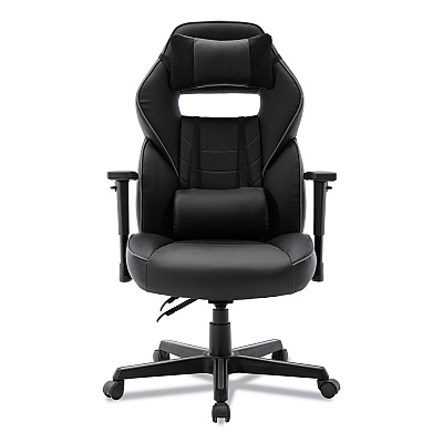 Alera Racing Style Ergonomic Gaming Chair, Supports 275 lb, 15.91" to 19.8" Seat Height, Black/Gray Trim Seat/Back, Black/Gray Base (ALEGM4146)