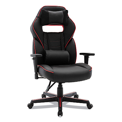 Alera Racing Style Ergonomic Gaming Chair, Supports 275 lb, 15.91" to 19.8" Seat Height, Black/Red Trim Seat/Back, Black/Red Base (ALEGM4136)