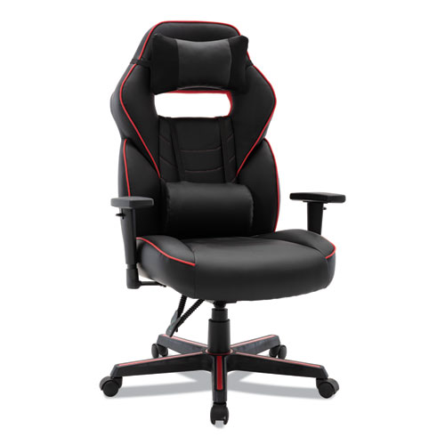 Alera Racing Style Ergonomic Gaming Chair, Supports 275 lb, 15.91" to 19.8" Seat Height, Black/Red Trim Seat/Back, Black/Red Base (GM4136)