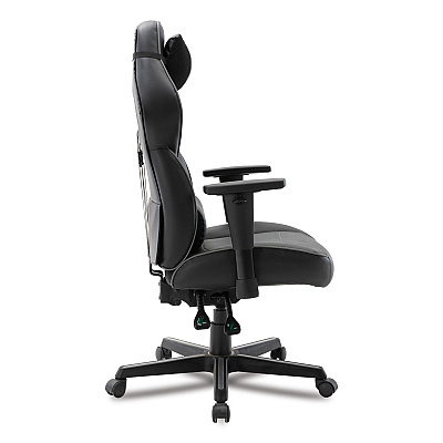 Alera Racing Style Ergonomic Gaming Chair, Supports 275 lb, 15.91" to 19.8" Seat Height, Black/Gray Trim Seat/Back, Black/Gray Base (ALEGM4146)