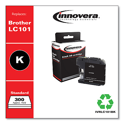 Innovera Compatible Black Ink, Replacement for LC101BK, 300 Page-Yield