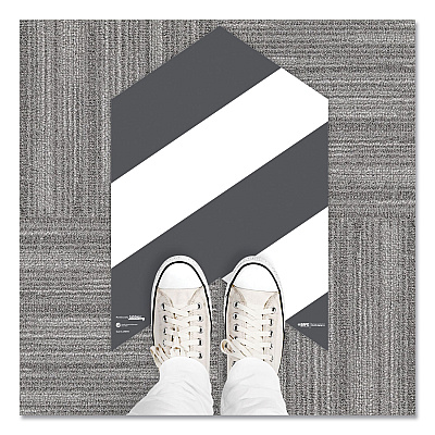Tabbies BeSafe Carpet Decals, New Traffic Pattern For Your Safety; Please Follow The Signs, 12 x 18, White/Gray, 7/Pack (TAB29203)