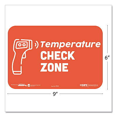 Tabbies BeSafe Messaging Education Wall Signs, 9 x 6,  "Temperature Check Zone", 3/Pack (TAB29510)