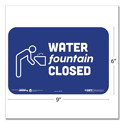 Tabbies BeSafe Messaging Education Wall Signs, 9 x 6,  "Water Fountain Closed", 3/Pack (TAB29515)