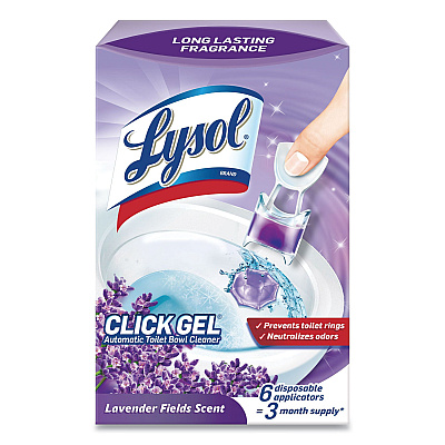 LYSOL Click Gel Automatic Toilet Bowl Cleaner, Lavender Fields, 6/Box, 4 Boxes/Carton (RAC89060CT)