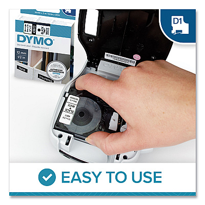 DYMO D1 High-Performance Polyester Removable Label Tape, 0.5" x 23 ft, Black on Green (DYM45019)