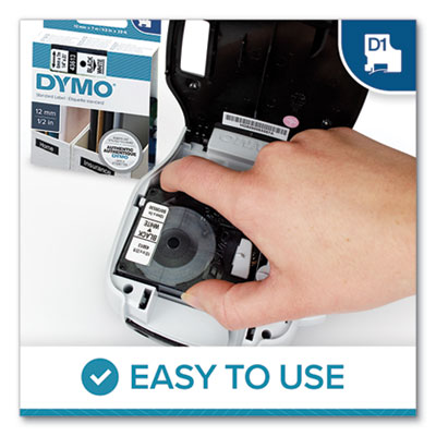 DYMO D1 High-Performance Polyester Removable Label Tape, 0.75" X 23 Ft, Black On Clear (DYM45800)