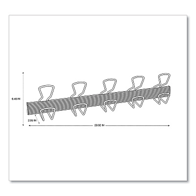 Alba Wall-Mount Coat Hooks, 29.92 x 2.95 x 6.45, Metal, Silver, 22 lb Capacity (ABAPMPRO5M)