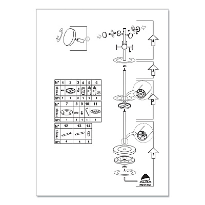 Alba Stan3 Steel Coat Rack, Stand Alone Rack, Eight Knobs, 15w x 15d x 69.3h, Black (ABAPMSTAN3N)