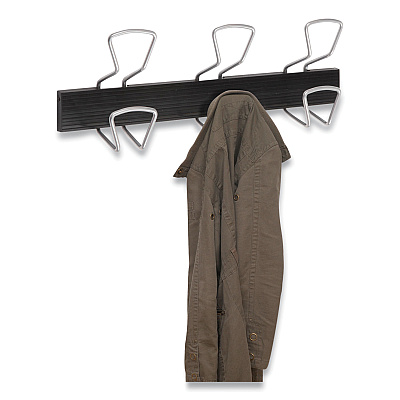 Alba Wall-Mount Coat Hooks, 18.11 x 2.95 x 6.45, Metal, Silver, 22 lb Capacity (ABAPMPRO3M)