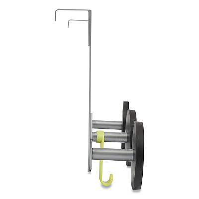 Alba Over the Door Coat Hook, Metal and Plastic, 3 Pegs, Black, 20 lb Capacity (ABAPMS3P)