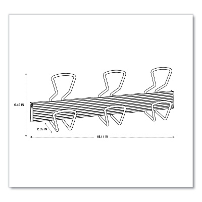 Alba Wall-Mount Coat Hooks, 18.11 x 2.95 x 6.45, Metal, Silver, 22 lb Capacity (ABAPMPRO3M)