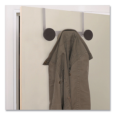 Alba Over the Door Coat Hook, Metal and Plastic, 3 Pegs, Black, 20 lb Capacity (ABAPMS3P)