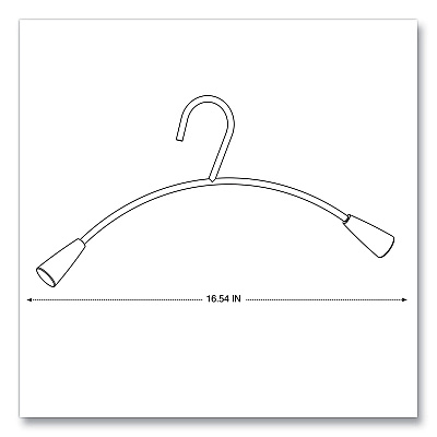 Alba Metal and Wood Coat Hangers, 16.8", Metallic Gray/Mahogany, 6/Set (ABAPMCIN6)