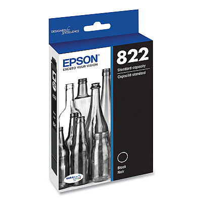 Epson T822120-S (T822) DURABrite Ultra Ink, 350 Page-Yield, Black