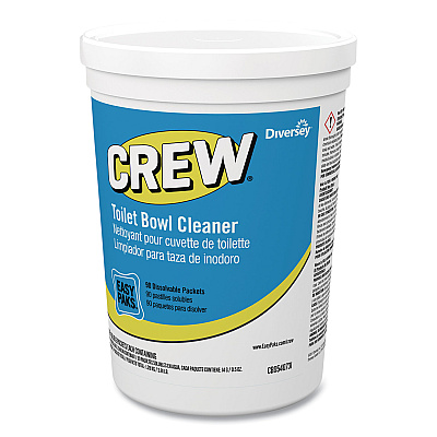 Diversey Crew Easy Paks Toilet Bowl Cleaner, Fresh Floral Scent, 0.5 oz Packet, 90 Packets/Tub (DVOCBD540731EA)