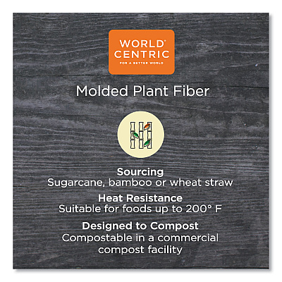 World Centric Fiber Lids for Fiber Containers, 7.8 x 10.1 x 0.5, Natural, Paper, 400/Carton (WORTRLSC10LF)