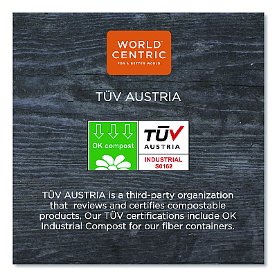 World Centric Fiber Trays, PLA Lined, PFAS Free, 1-Compartment, 8.3 x 4.9 x 0.7, Natural, Paper, 500/Carton (WORTRSC17SLLF)